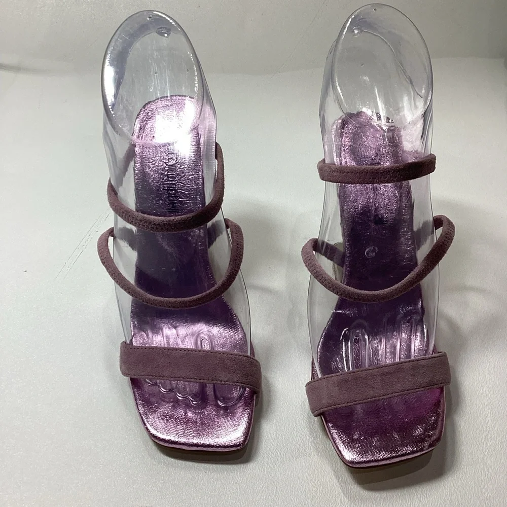 Jeffrey Campbell Geometric Sandal Pink  Suede Metallic - Picture 2 of 16